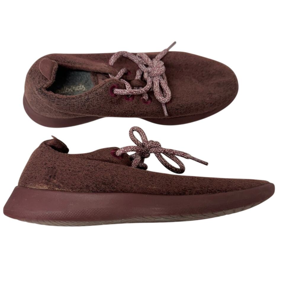 Allbirds Wool Red Burgundy Lace Up Sneakers Womens 8 Comfort Shoes Fall Classic
